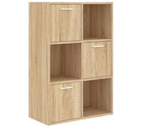 Eleganz Armoire de rangement en bois 60 x 29,5 x 90 cm, en chêne Sonoma, système d'étagères stable pour salon, bureau ou cave, peu encombrante et durable