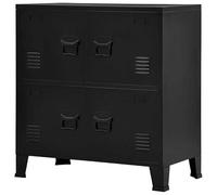 Eleganz Armoire de rangement industrielle - Noir - 75 x 40 x 80 cm - En acier - Pour garage, cave et atelier - Construction robuste en métal et plastique - Peu encombrante et durable