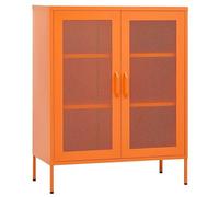 Eleganz Armoire de rangement, orange, 80 x 35 x 101,5 cm, en acier, stable, avec cadre en acier pour l'ordre et l'espace de rangement, ensemble de meubles modernes