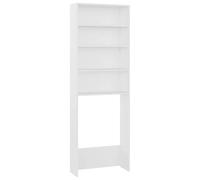Eleganz Armoire de rangement pour machine à laver, blanche, 64 x 24 x 190 cm, en matériau dérivé du bois, peu encombrant, solution stable et durable pour la maison et la cave
