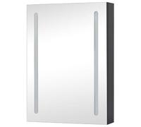 Eleganz Armoire de salle de bain à miroir 50 x 13 x 70 cm - Armoire de salle de bain moderne avec éclairage - MDF avec revêtement en résine de mélamine et verre - Espace de rangement pour petites