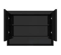 Eleganz Armoire de salle de bain à miroir - 80 x 15 x 60 cm - MDF avec surface mélamine et verre - Armoire de salle de bain moderne avec miroir - Espace de rangement pour lavabo - Noir brillant