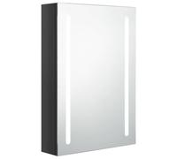 Eleganz Armoire de salle de bain à miroir à LED - Noir brillant - 50 x 13 x 70 cm - MDF avec revêtement en résine mélamine et verre - Espace de rangement moderne pour petites salles de bain