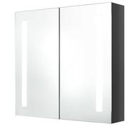 Eleganz Armoire de salle de bain à miroir - Armoire moderne en MDF avec revêtement en résine mélamine et verre - Gris brillant - 62 x 14 x 60 cm - Espace de rangement pour petites salles de bain