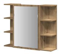 Eleganz Armoire de salle de bain à miroir - Chêne artisanal - 80 cm - Matériau du bois et acrylique - Armoire de salle de bain moderne avec miroir pour un design élégant de salle de bain - Peu