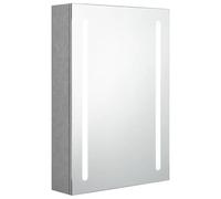Eleganz Armoire de salle de bain à miroir - Gris béton - 50 x 13 x 70 cm - Armoire de salle de bain moderne avec éclairage en MDF avec revêtement en résine de mélamine et verre - Optimisation d'espace