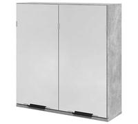 Eleganz Armoire de salle de bain à miroir, gris béton, 64 x 20 x 66,5 cm, en bois dérivé du bois et verre, armoire de salle de bain moderne, avec miroir, pour salle de bain élégante