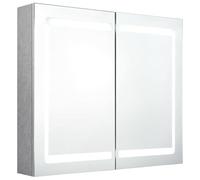Eleganz Armoire de salle de bain à miroir - Gris béton - 80 cm - Armoire de salle de bain moderne en MDF avec revêtement en résine mélamine et verre - Optimisé pour l'espace de rangement, imperméable