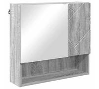 Eleganz Armoire de salle de bain à miroir - Gris - Sonoma - 59 x 17 x 55 cm - Armoire de salle de bain moderne en matériau dérivé du bois - Espace de rangement pour accessoires de salle de bain