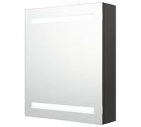 Eleganz Armoire de salle de bain - Anthracite - 50 x 14 x 60 cm - Armoire de rangement pour accessoires de salle de bain - Moderne - Avec MDF et revêtement en résine de mélamine - Verre