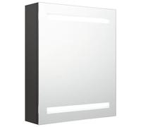 Eleganz Armoire de salle de bain - Anthracite - 50 x 14 x 60 cm - MDF avec revêtement en résine mélamine et verre - Armoire à miroir moderne avec éclairage pour salle de bain