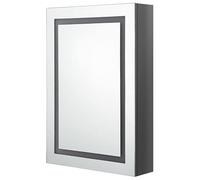 Eleganz Armoire de salle de bain avec miroir, 50 x 13 x 70 cm, moderne, en résine mélamine MDF et verre, avec miroir, éclairage pour salle de bain élégante