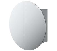 Eleganz Armoire de salle de bain avec miroir - Gris - 47 x 47 x 17,5 cm - Armoire de salle de bain moderne en bois et verre avec éclairage - Espace de rangement pour petits objets - Idéale pour les