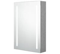 Eleganz Armoire de salle de bain avec miroir, gris béton, 50 x 13 x 70 cm, moderne, avec revêtement en MDF et résine de mélamine, verre, optimisation d'espace de rangement pour petites salles de bains
