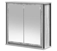 Eleganz Armoire de salle de bain avec miroir, gris Sonoma 60 x 21 x 60 cm, ensemble de meubles de salle de bain en bois et acier, peu encombrant et durable, pour petites salles de bain