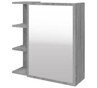 Eleganz Armoire de salle de bain avec miroir, gris, sonoma - 62,5 x 20,5 x 64 cm - En bois et acrylique - Armoire de salle de bain moderne avec miroir pour un design élégant de salle de bain