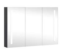 Eleganz Armoire de salle de bain avec miroir, meuble de salle de bain, en MDF avec revêtement en mélamine et verre, 89 x 14 x 62 cm, armoire à miroir moderne avec éclairage pour salle de bain