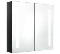 Eleganz Armoire de salle de bain avec miroir, meuble de salle de bain, noir, 62 x 14 x 60 cm, armoire moderne en MDF avec revêtement en résine de mélamine et verre, solution de rangement pour petites