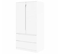 Eleganz Armoire de salle de bain avec porte en bois - Blanc - 79,5 x 49 x 156 cm - Élégante et peu encombrante pour les petites salles de bain - Durable et pratique