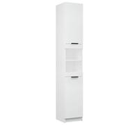 Eleganz Armoire de salle de bain, blanche, 32 x 34 x 188,5 cm, en bois dérivé du bois, ensemble de meubles de salle de bain élégant, avec beaucoup d'espace de rangement et design moderne, pour les