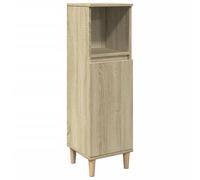 Eleganz Armoire de salle de bain, chêne Sonoma, 30 x 30 x 100 cm, en matériau dérivé du bois, étroite, avec espace de rangement, peu encombrante et stable, pour les petites salles de bain