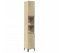 Eleganz Armoire de salle de bain, chêne Sonoma, 30 x 30 x 190 cm, en bois et métal, ensemble de meubles de salle de bain modernes, grande stabilité et design élégant, parfait pour les petites salles