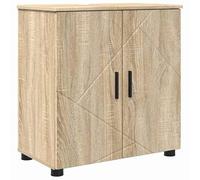 Eleganz Armoire de salle de bain, chêne Sonoma, 61 x 35 x 64 cm, matériau à base de bois et métal, solution de rangement pour serviettes et produits de toilette, ensemble de meubles de salle de bain