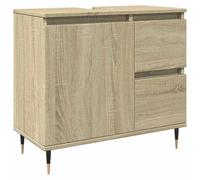 Eleganz Armoire de salle de bain, chêne Sonoma, 65 x 33 x 60 cm, en bois et fer, ensemble de meubles de salle de bain modernes, solution de rangement pour serviettes et produits de toilette