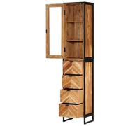 Eleganz Armoire de salle de bain, en bois d'acacia massif avec fer, 40 x 27 x 190 cm, ensemble de meubles de salle de bain modernes pour une ambiance élégante, durable et facile d'entretien