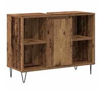 Eleganz Armoire de salle de bain en bois recyclé 80 cm - Armoire avec porte en bois - Imperméable et peu encombrante pour petites salles de bain - Ensemble de meubles de salle de bain