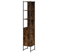 Eleganz Armoire de salle de bain en chêne fumé 33 x 33 x 185,5 cm - Ensemble de meubles de salle de bain en bois et acier revêtu par pulvérisation - Élégant et peu encombrant pour les petites salles