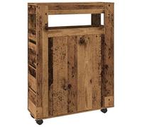 Eleganz Armoire de salle de bain, étroite, avec roulettes, pour salon, aspect bois vieilli, peu encombrante et mobile, idéale pour les petits espaces