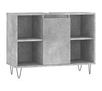 Eleganz Armoire de salle de bain, gris béton, 80 x 33 x 60 cm, en bois et fer, ensemble de meubles de salle de bain modernes pour un design élégant, une grande stabilité et un rangement peu encombrant