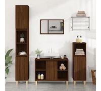 Eleganz Armoire de salle de bain, marron, aspect chêne, 80 x 33 x 60 cm, matériau à base de bois, rustique, robuste, durable, parfait pour salle de bain de campagne