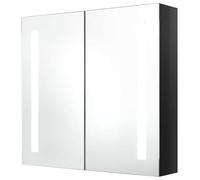 Eleganz Armoire de salle de bain moderne en MDF avec revêtement en résine mélamine et verre, 62 x 14 x 60 cm, noir brillant, espace de rangement pour petits objets, élégante et pratique