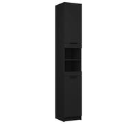 Eleganz Armoire de salle de bain, noire, 32 x 34 x 188,5 cm, en bois dérivé du bois, ensemble de meubles de salle de bain, peu encombrant, élégant, parfait pour les petites salles de bains, design