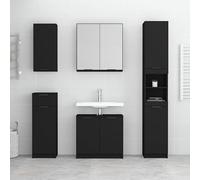 Eleganz Armoire de salle de bain, noire, 32 x 34 x 188,5 cm, moderne, en matériau dérivé du bois, espace de rangement pour serviettes et produits de toilette, peu encombrante et durable, idéale pour