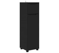Eleganz Armoire de salle de bain, noire, en bois dérivé, 30,5 x 30 x 101 cm, moderne, avec espace de rangement pour serviettes et produits de toilette, peu encombrante et durable, pour les petites
