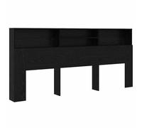 Eleganz Armoire de tête de lit avec étagère, en chêne noir, HEADBOARD moderne, en bois pour chambre à coucher, 220 x 19 x 101,5 cm, espace de rangement et design