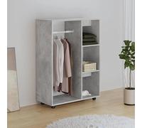 Eleganz Armoire en bois - Gris béton - 80 x 40 x 110 cm - Armoire peu encombrante pour chambre à coucher et salon - Durable et moderne