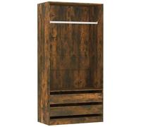 Eleganz Armoire en chêne fumé 100 x 50 x 200 cm en bois - Armoire moderne pour chambre à coucher et salon - Rangement stable avec beaucoup d'espace de rangement