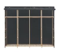 Eleganz Armoire grise - 200 x 40 x 170 cm - En tissu et bois de sapin massif - Grande armoire pour chambre à coucher - Construction stable et beaucoup d'espace de rangement