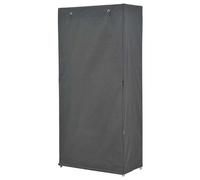 Eleganz Armoire grise 79 x 40 x 170 cm, en tissu et bois de sapin massif, à portes coulissantes, pour chambre à coucher, design stable, peu encombrant, moderne