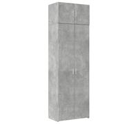 Eleganz Armoire haute - Gris béton - 70 x 42,5 x 225 cm - Armoire de salon moderne en bois - Peu encombrante et élégante pour les petits espaces - Avant brillant et rangement stable