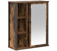 Eleganz Armoire murale de salle de bain avec miroir, chêne fumé, 50 x 21 x 60 cm, ensemble de meubles de salle de bain en bois et acier, élégant et peu encombrant, idéal pour les salles de bains