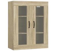 Eleganz Armoire suspendue, en chêne Sonoma, 69,5 x 34 x 90 cm, moderne, en matériau dérivé du bois, avec façade en verre, meuble élégant pour les petits espaces