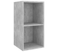 Eleganz Armoire TV murale en bois - Gris béton - 37 x 37 x 72 cm - Armoire à médias et haut-parleurs moderne pour salon, chambre à coucher - Peu encombrante et stable