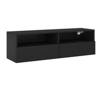 Eleganz Armoire TV murale - Noir - 100 x 30 x 30 cm - En bois - Armoire moderne pour salon - Peu encombrante et durable