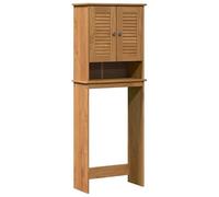Eleganz Armoire WC en pin massif - Ensemble de meubles de salle de bain marron et marron miel - 60 x 27 x 161 cm - Design élégant et stable pour les petits espaces