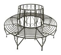 Eleganz Banc d'arbre, en acier, 160 cm, robuste, pour terrasse et jardin, structure en acier durable, parfait pour les familles et les amateurs de jardin